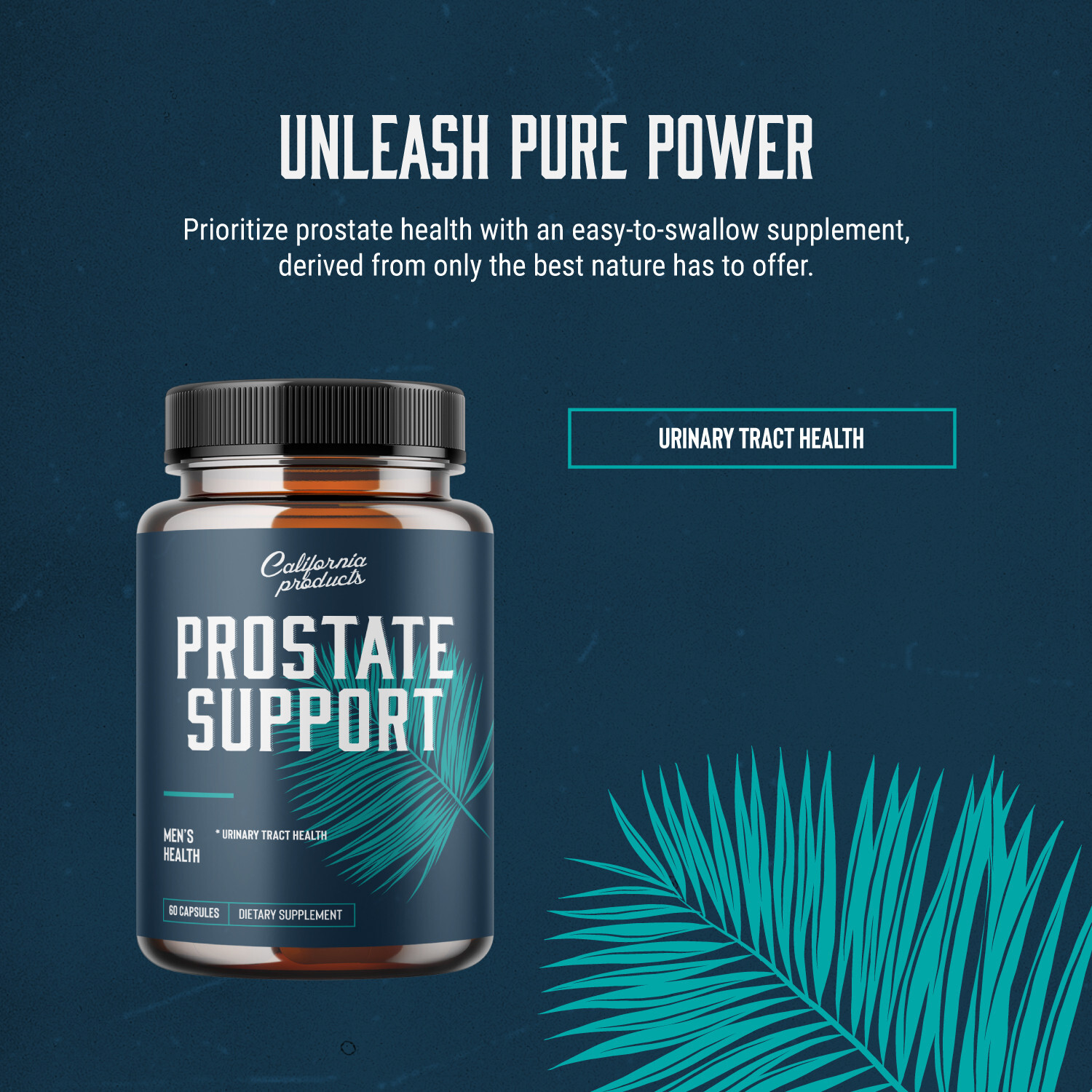 Prostate Support Supplement for Men, Pygeum with Pure Saw Palmetto Berries Extra