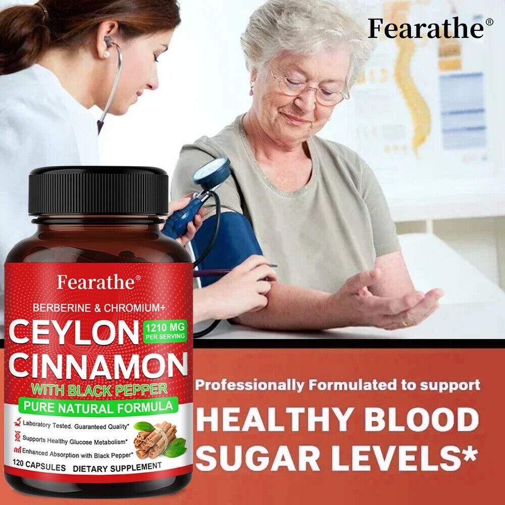 Berberine Ceylon Cinnamon for Heart, Blood Sugar & Immune Health 30 To 120 Caps