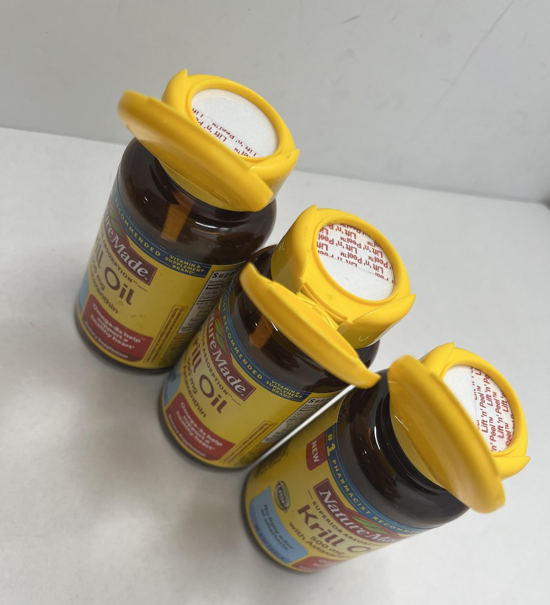 Nature Made LOT/3 Krill Oil 500mg 30 Softgels Exp 1/27 Omega-3 Heart Health