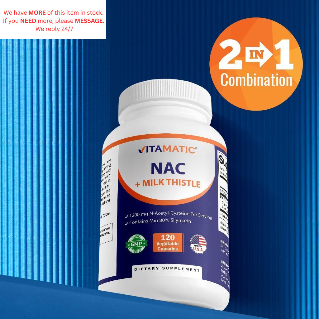 Vitamatic NAC Supplement N-Acetyl-L-Cysteine 1 Count (Pack of 120), No Color