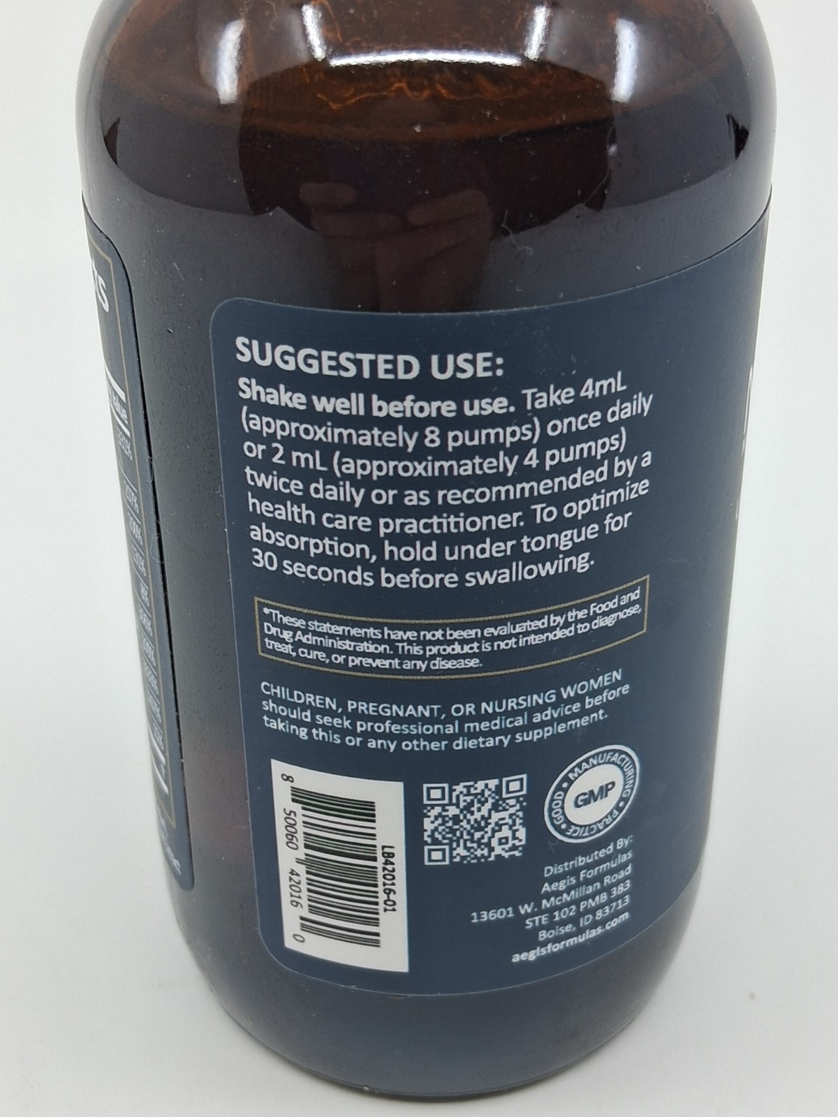 Aegis NanoGlut+B – Master Antioxident Elixir, 4 fl oz MFG 6/2025 OPEN, full