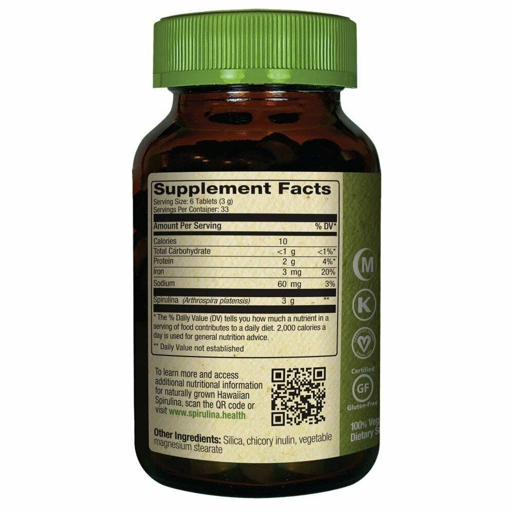 Nutrex Hawaii Pure Hawaiian Spirulina Superfood Supplement Tablets 500mg 200 ct