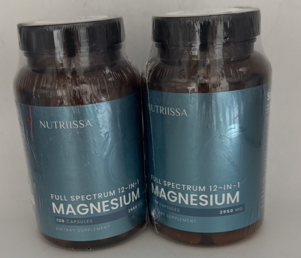 Lot Of 2 Nutriissa Full Spectrum 12 In 1 Magnesium 120 Capsules Exp 11/1/28.