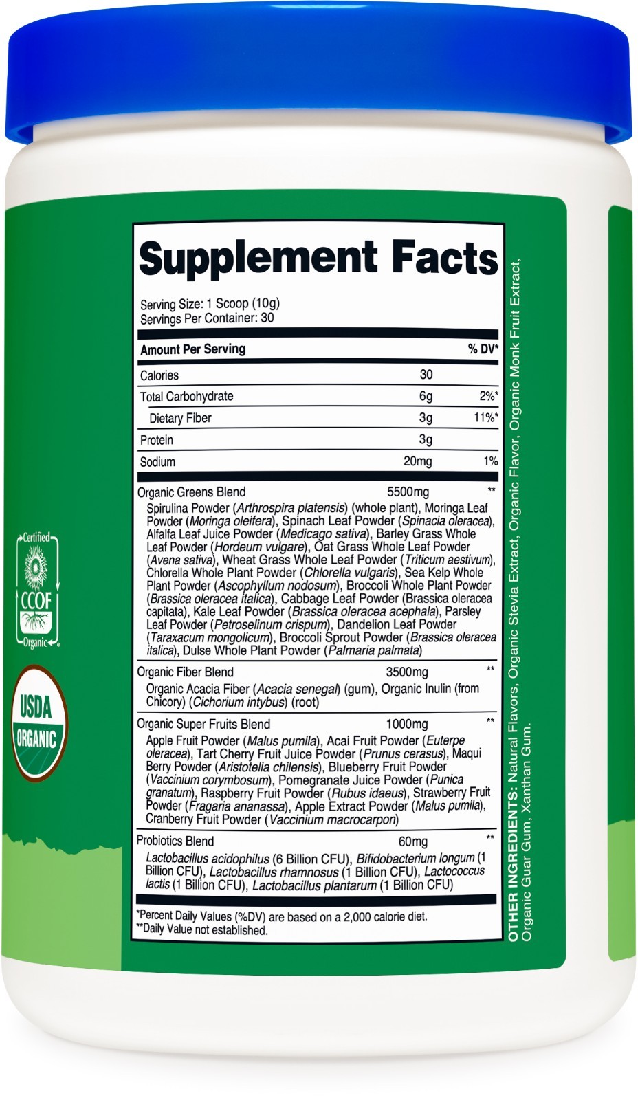Nutricost Organic Super Greens Powder (30 Servings) Unflavored