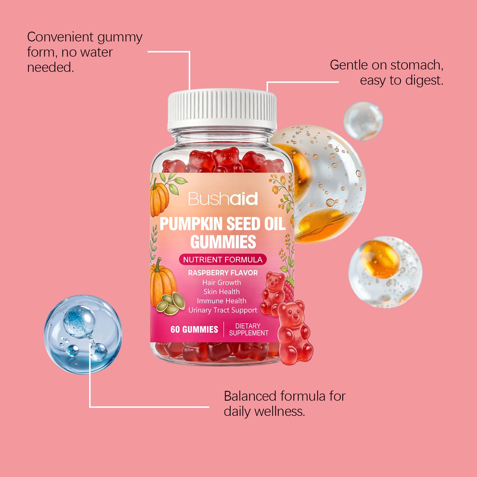 Gentle Hair Care Biotin Gummies Hair Nourishment Supplement