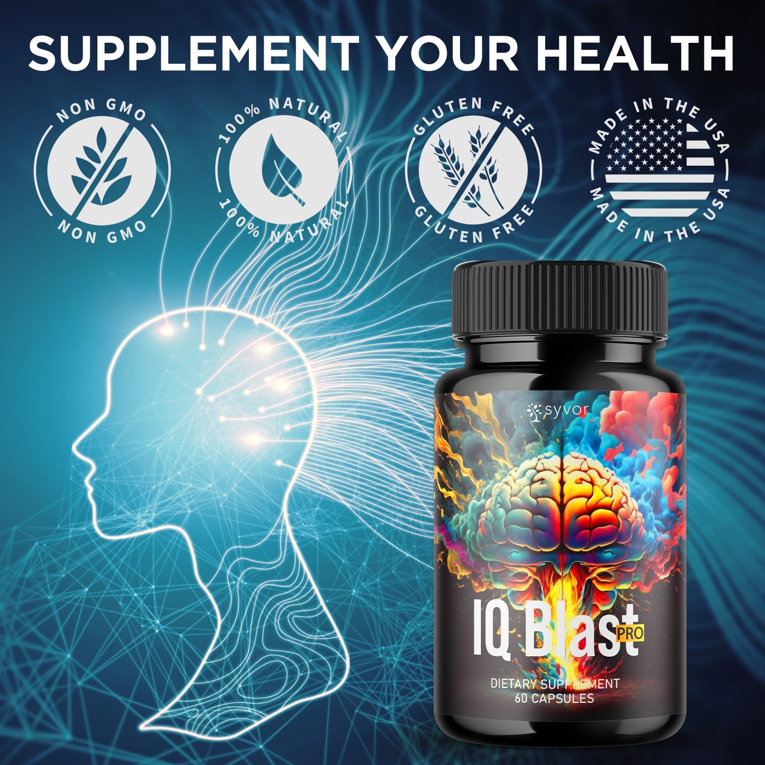 IQ Blast Pro Brain Supplement – Enhance Cognitive Function and Clarity (2 Pack)