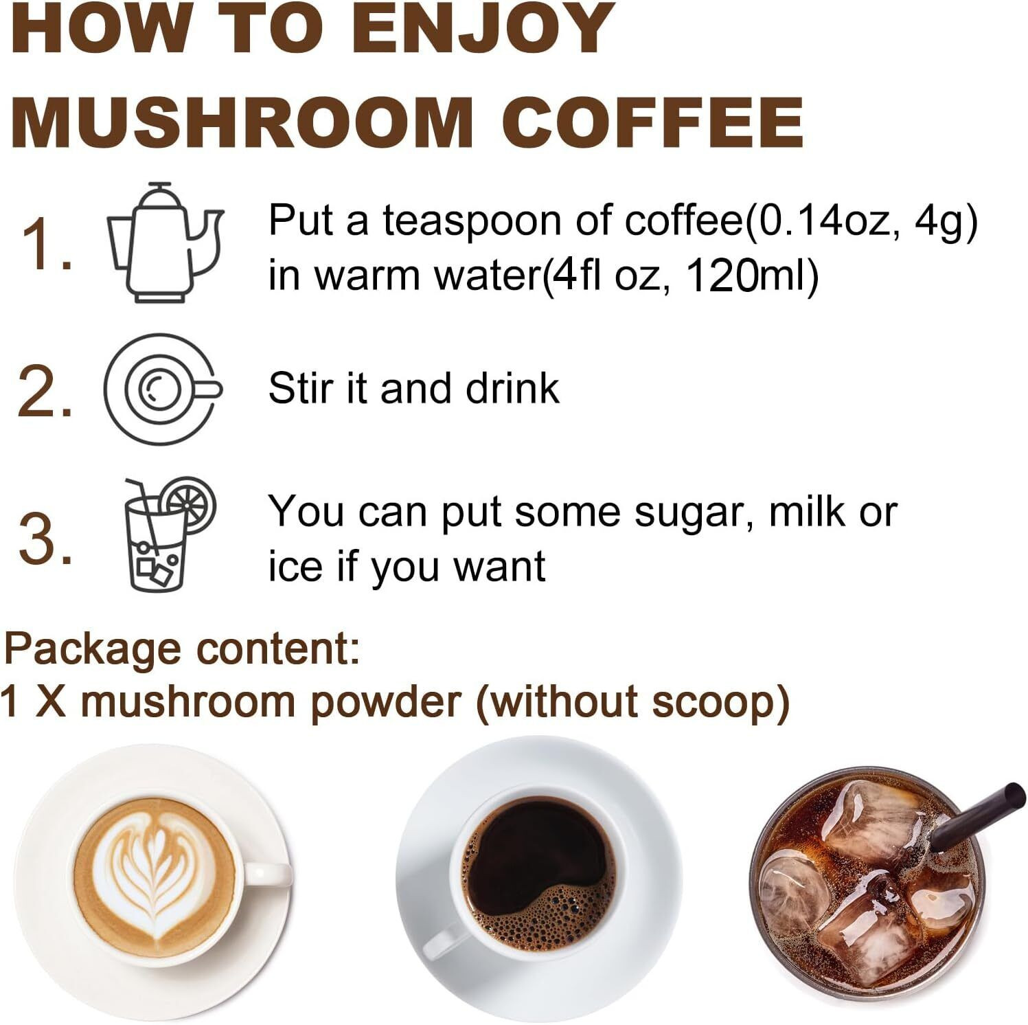 Organic Mushroom Coffee with Lion’s Mane & Chaga – Instant Powder Brain & Memory