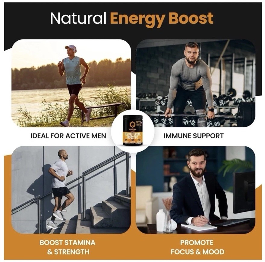 Testosterone Booster for Men High Potency Max Absorption Muscle Growth Vintera
