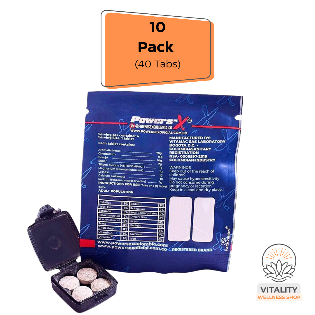 Powers’x Men’s Vitality Support Natural Supplement 10 Pack (40 Tabs)