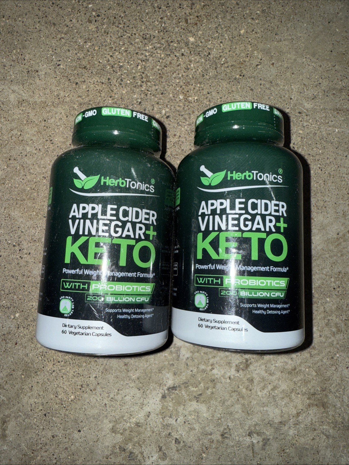 2X Herb Tonics Apple Cider Vinegar + Keto -with Probiotics – 60 caps – Exp 10/27