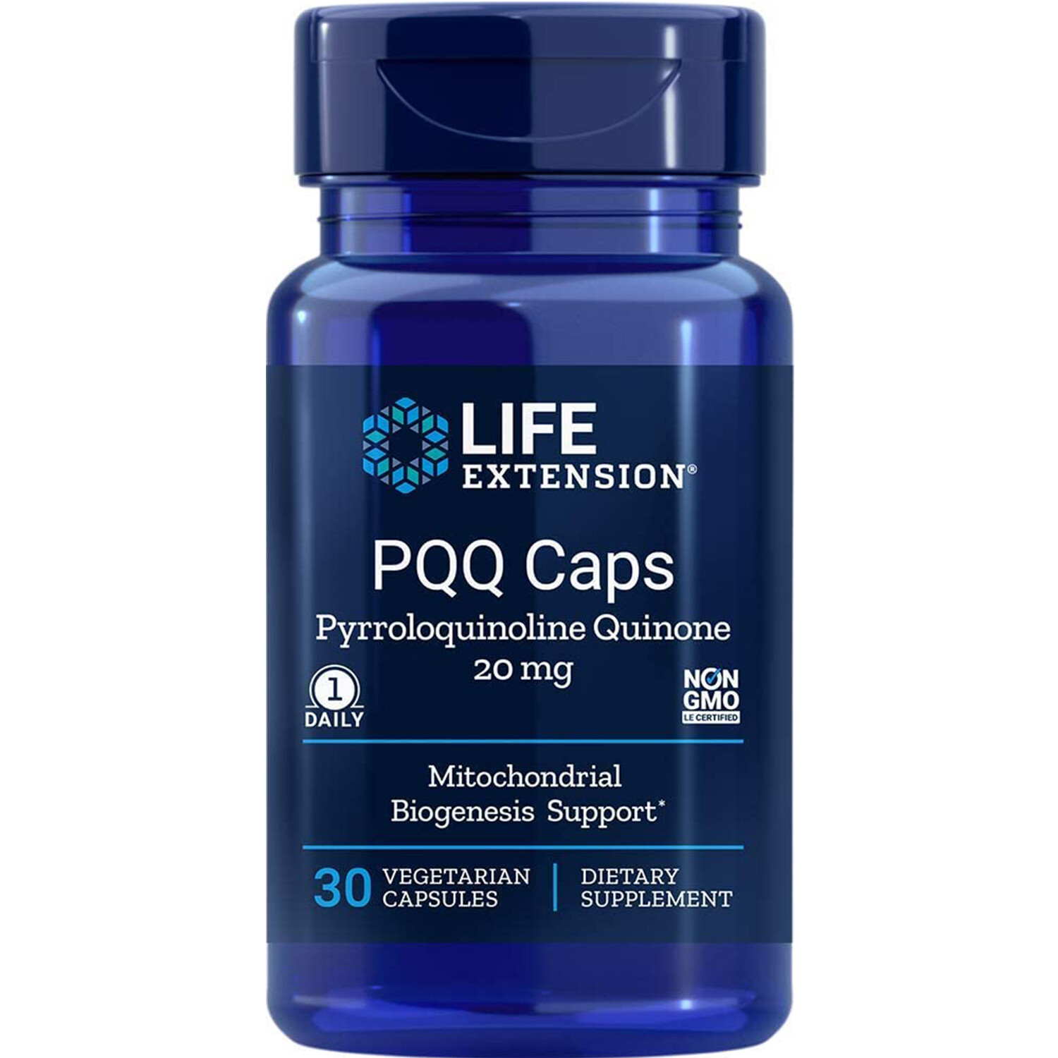 Life Extension PQQ Caps with BioPQQ 20 mg., 30 Vegetarian Capsules
