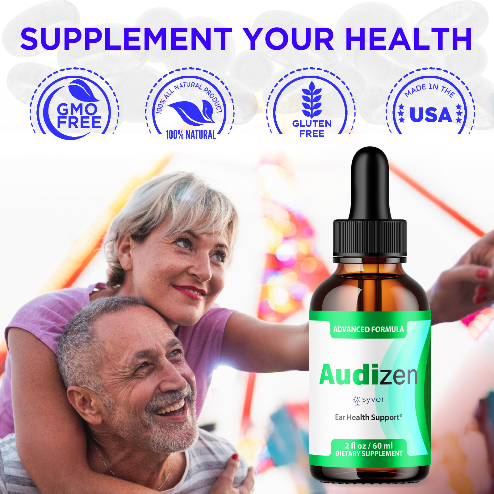 Audizen Ear Health Suppport Drops Natural Formula Hearing Supplement (5 Pack)