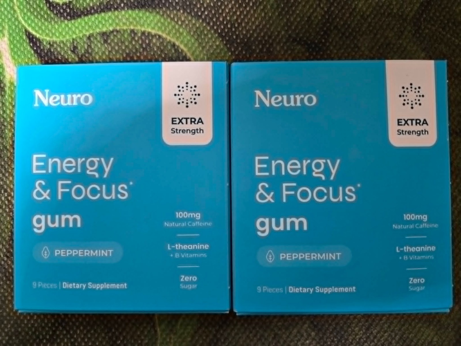 Neuro Gum EXTRA STRENGTH 100MG B-12 Nootropics Caffeine 2pk 18 pcs Boost Energy