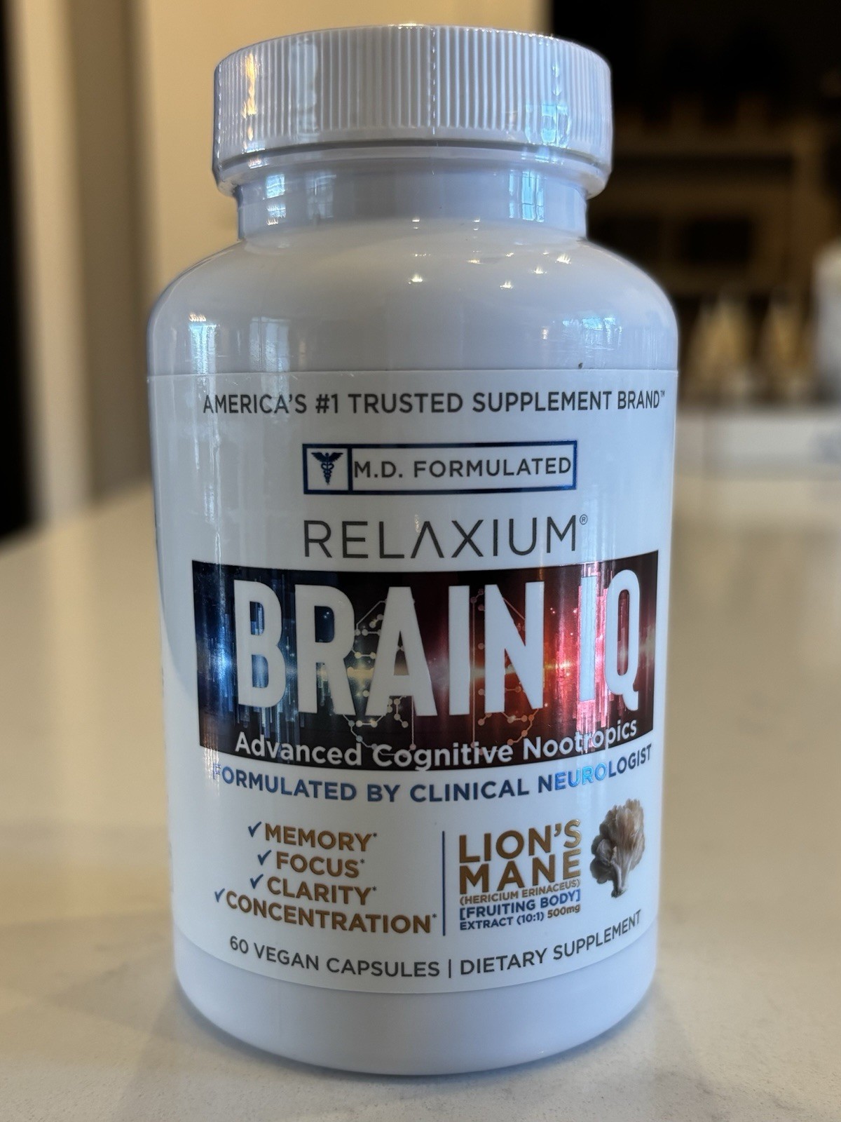 Relaxium Brain IQ Memory Focus Clarity Concentration 60 Ct Exp. 10/27 Sealed
