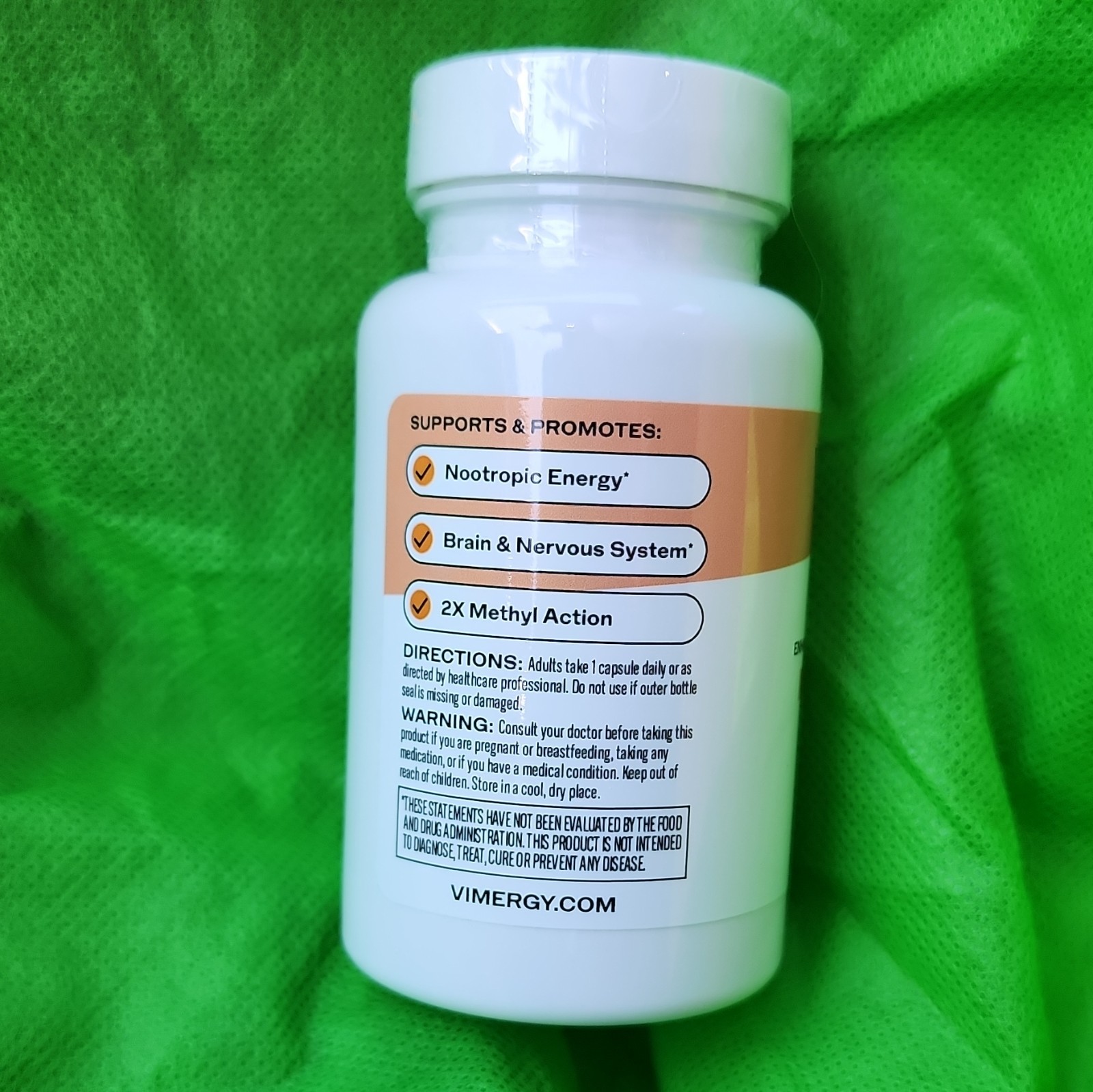Vimergy 5-MTHF Methylfolate + Methylated B12 Vegan Capsules 60 Ct Unflavored