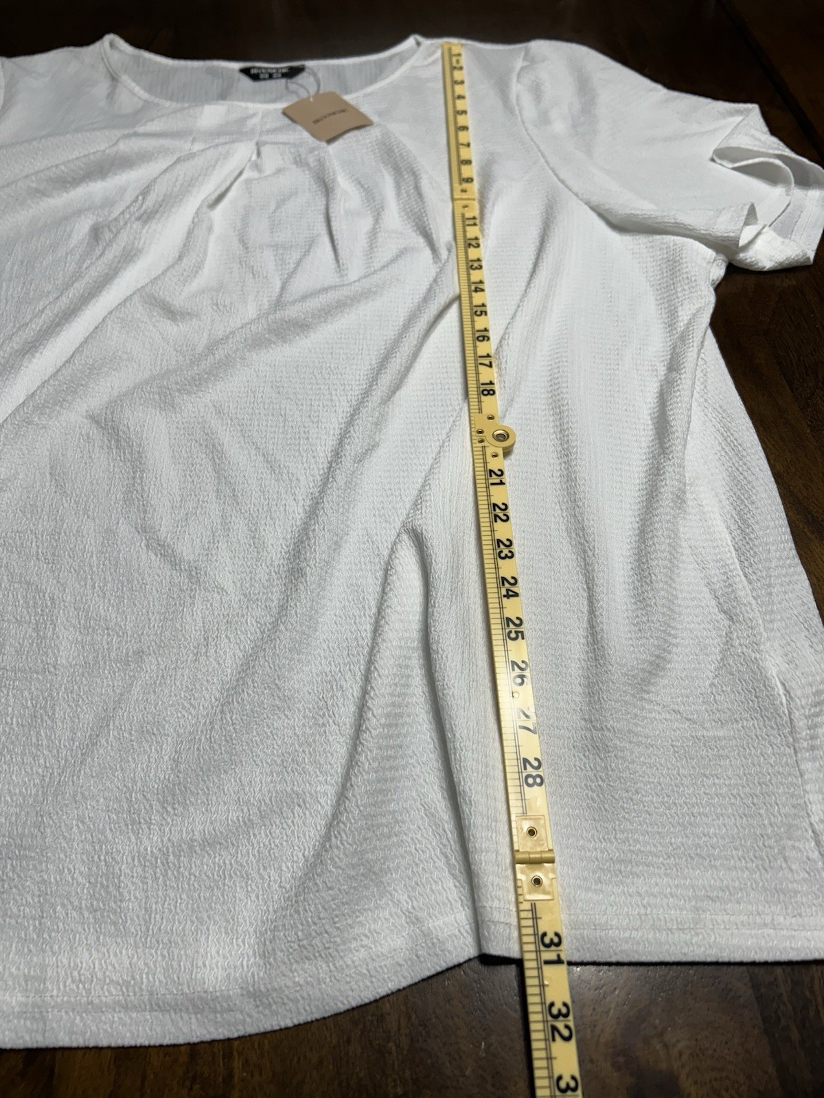 Bloom Chic NWT White Blouse Plus Size 28 Short Sleeve