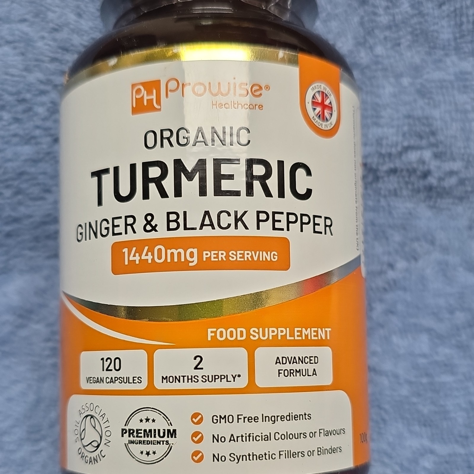 Prowise Healthcare Turmeric Ginger Black Pepper Vegan 120 Capsules 1440mg