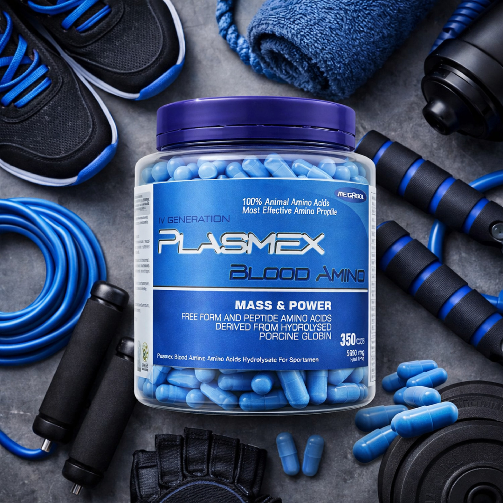 Plasmex 350Caps. Animal Full Spectrum Amino Acids BCAA Protein Pills Muscle Gain
