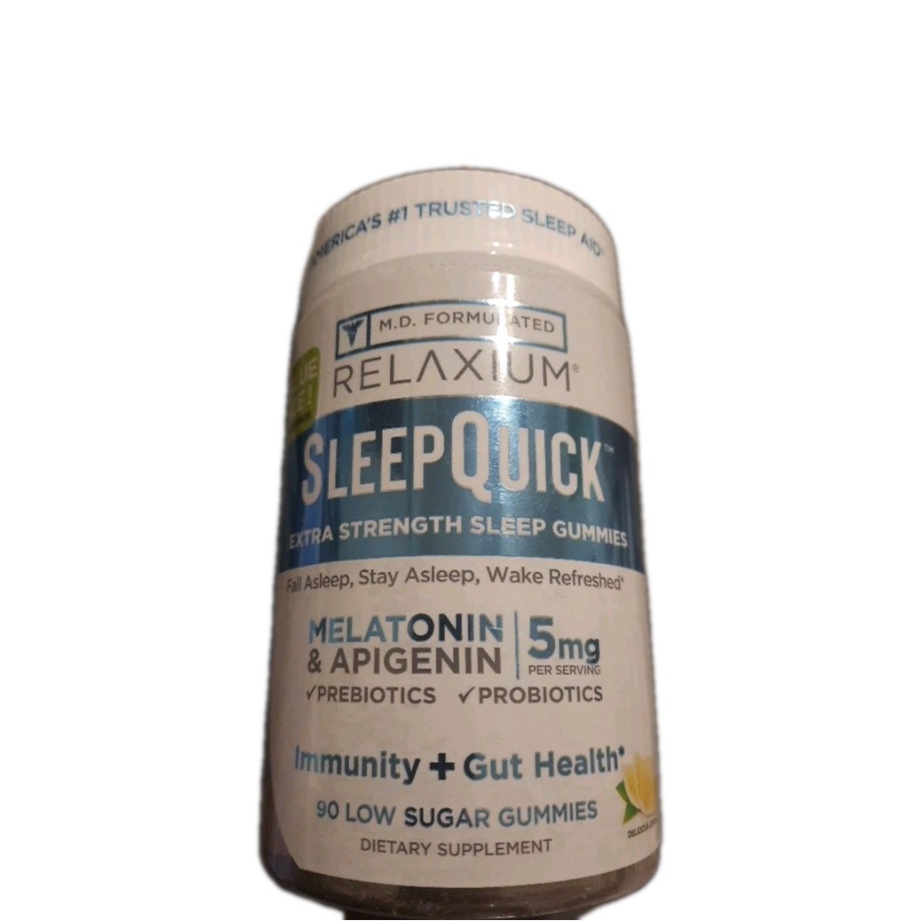 RELAXIUM Sleep Quick Gummies – Sleep Aid Support – Yummy Lemon – 90 Gummies