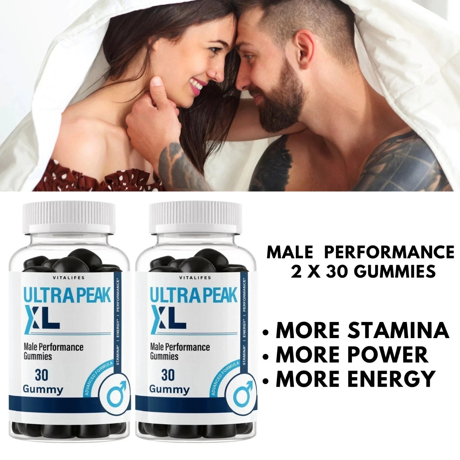 (2 Pack) Ultra Peak XL Gummys Advanced Male Support Supplement 30 Gummies