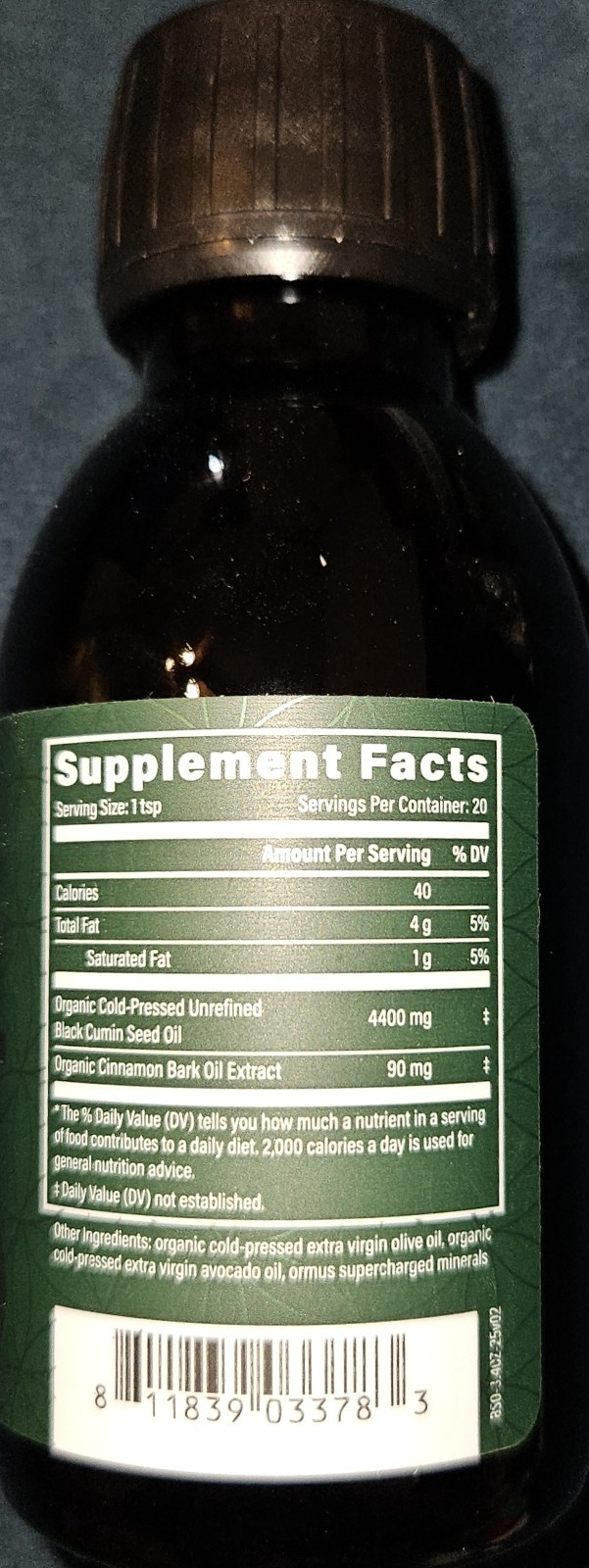 Global Healing Black Seed Oil Organic Cold Pressed Black Cumin Seed Liquid 3.4oz