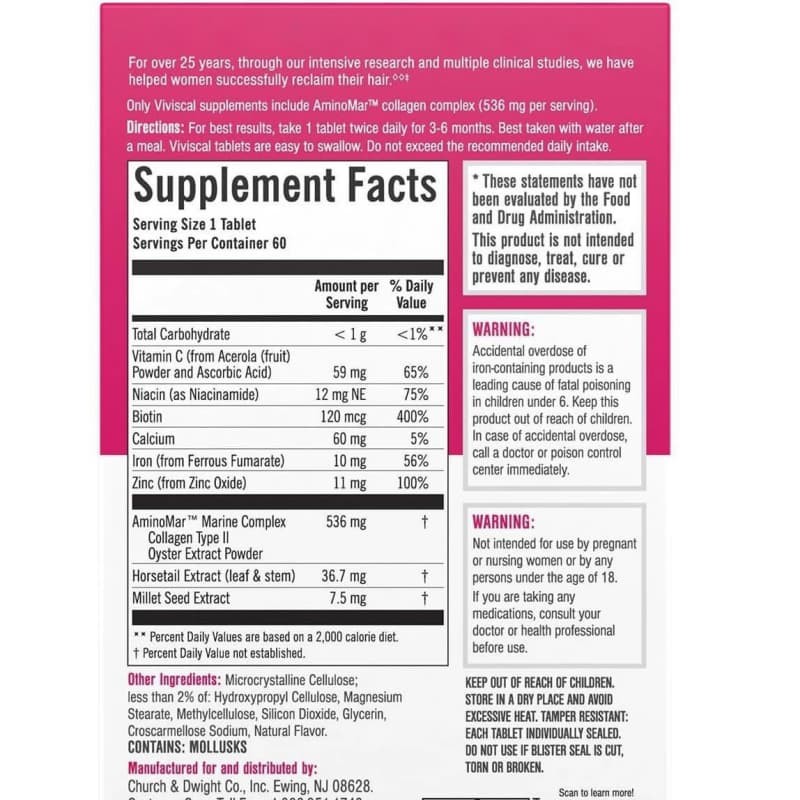 Supplements 60/180 Tablets Women’s Maximum Counts Strength Hair Growth