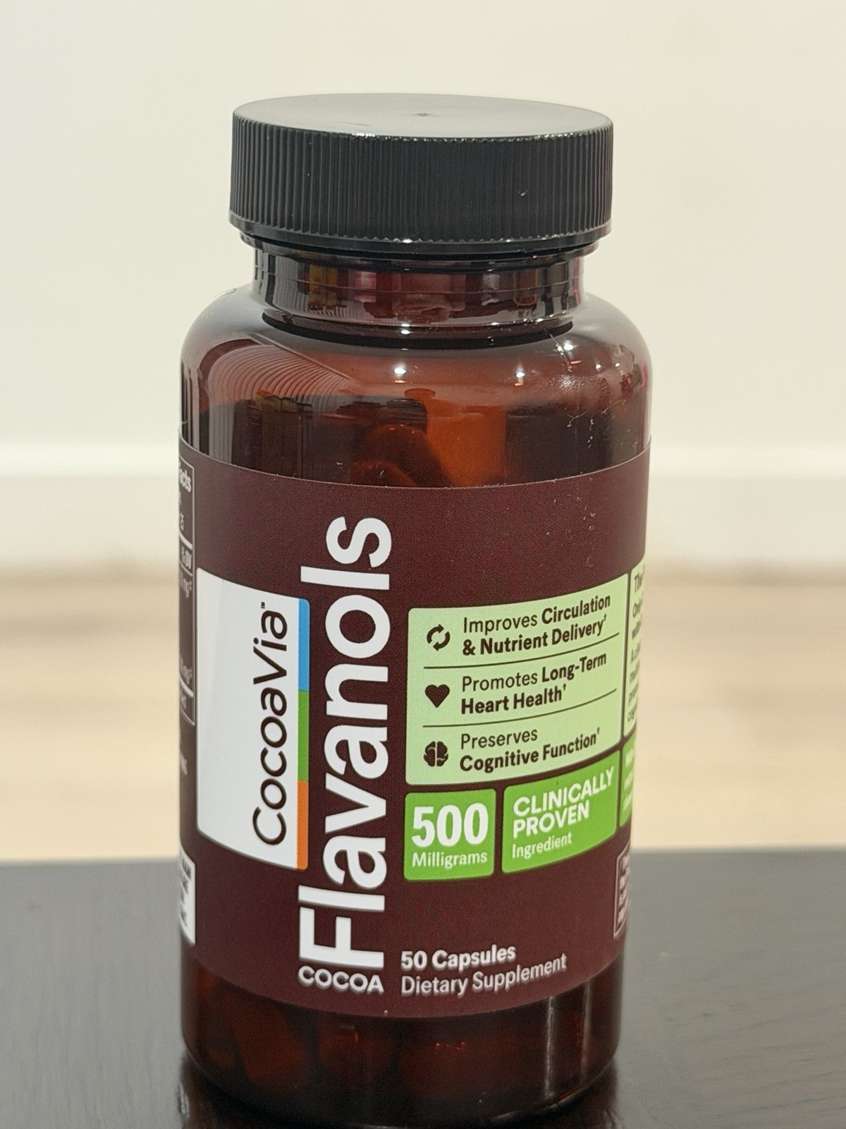 CocoaVia Flavanols 500mg 50 Capsules Cocoa Flavor Dietary Supplement exp 2028