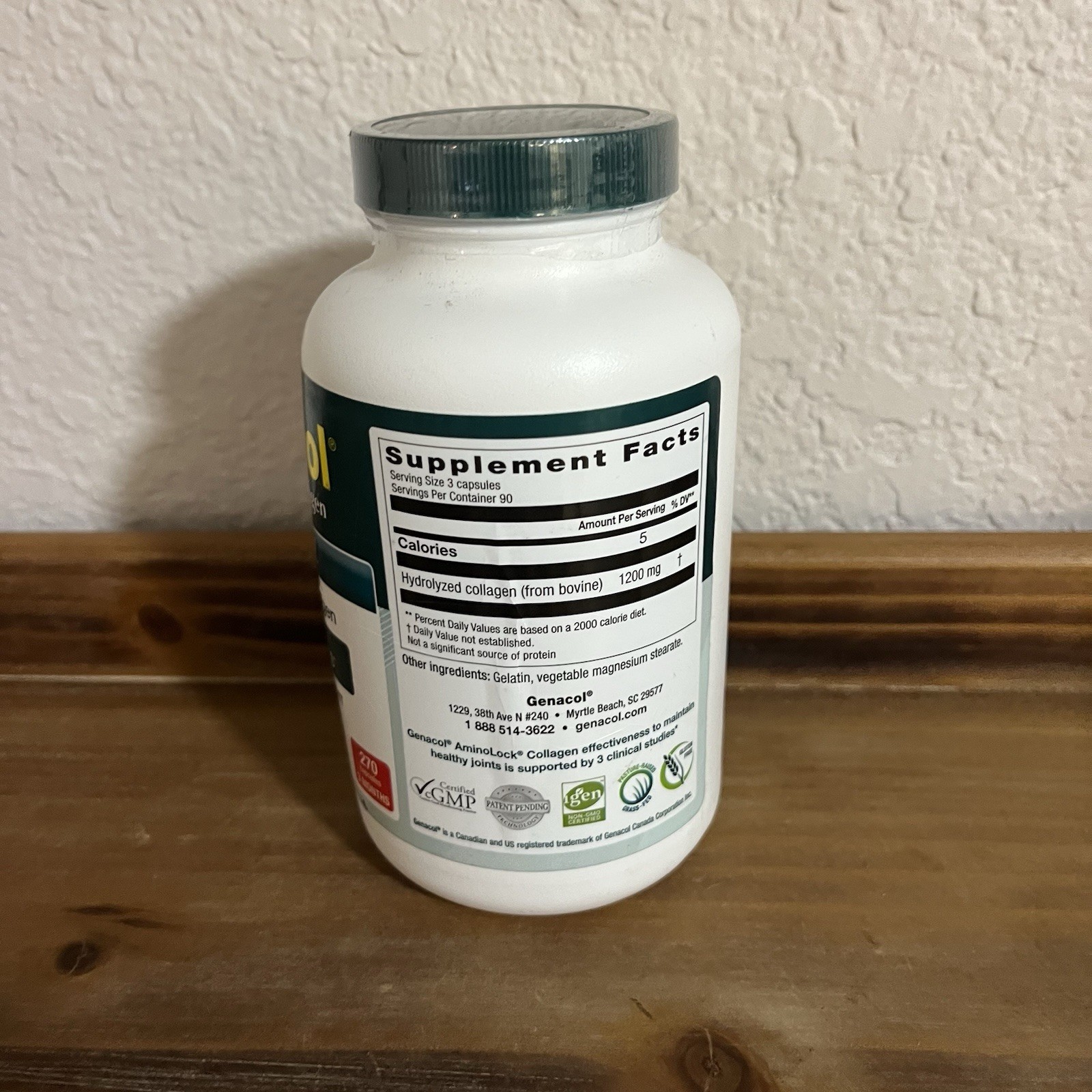 Genacol AminoLock Collagen Original Joint Supplement, 270 Capsules, Exp 01/2028
