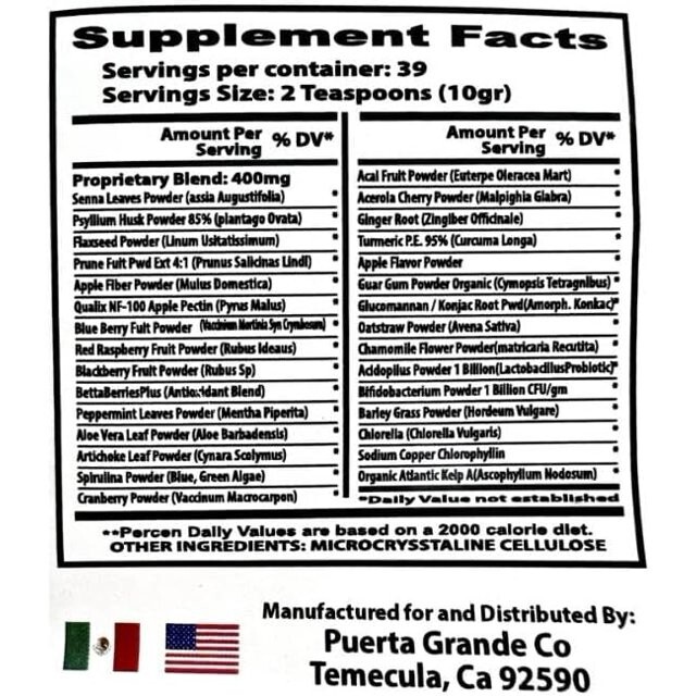 LO+ NATURAL Dietary Supplement Fibra de Nopal Forte Cactus Powder 8oz 227g
