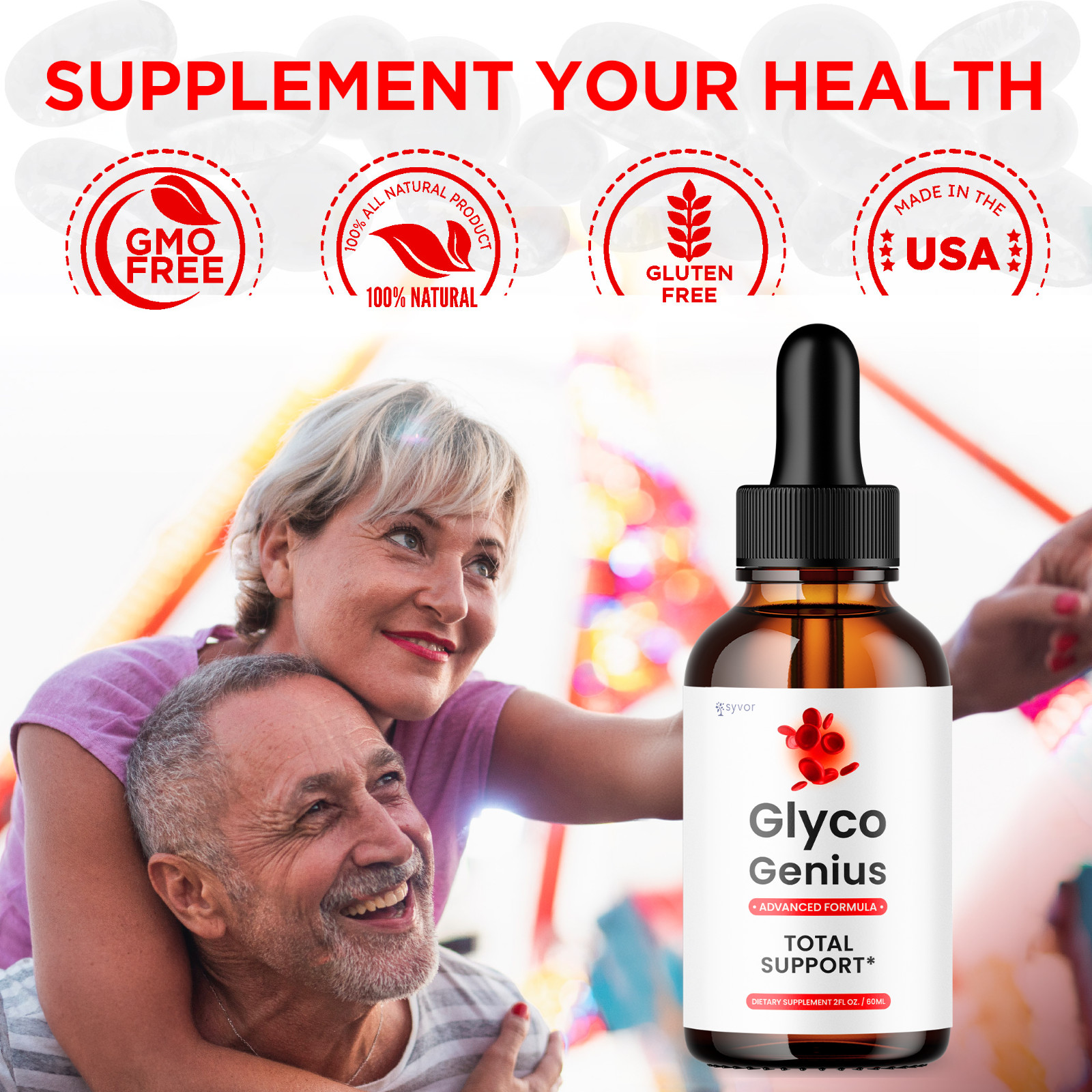 (1 Pack) Glyco Genius Blood Support Drops Advanced Vitamin Supplement 2ML