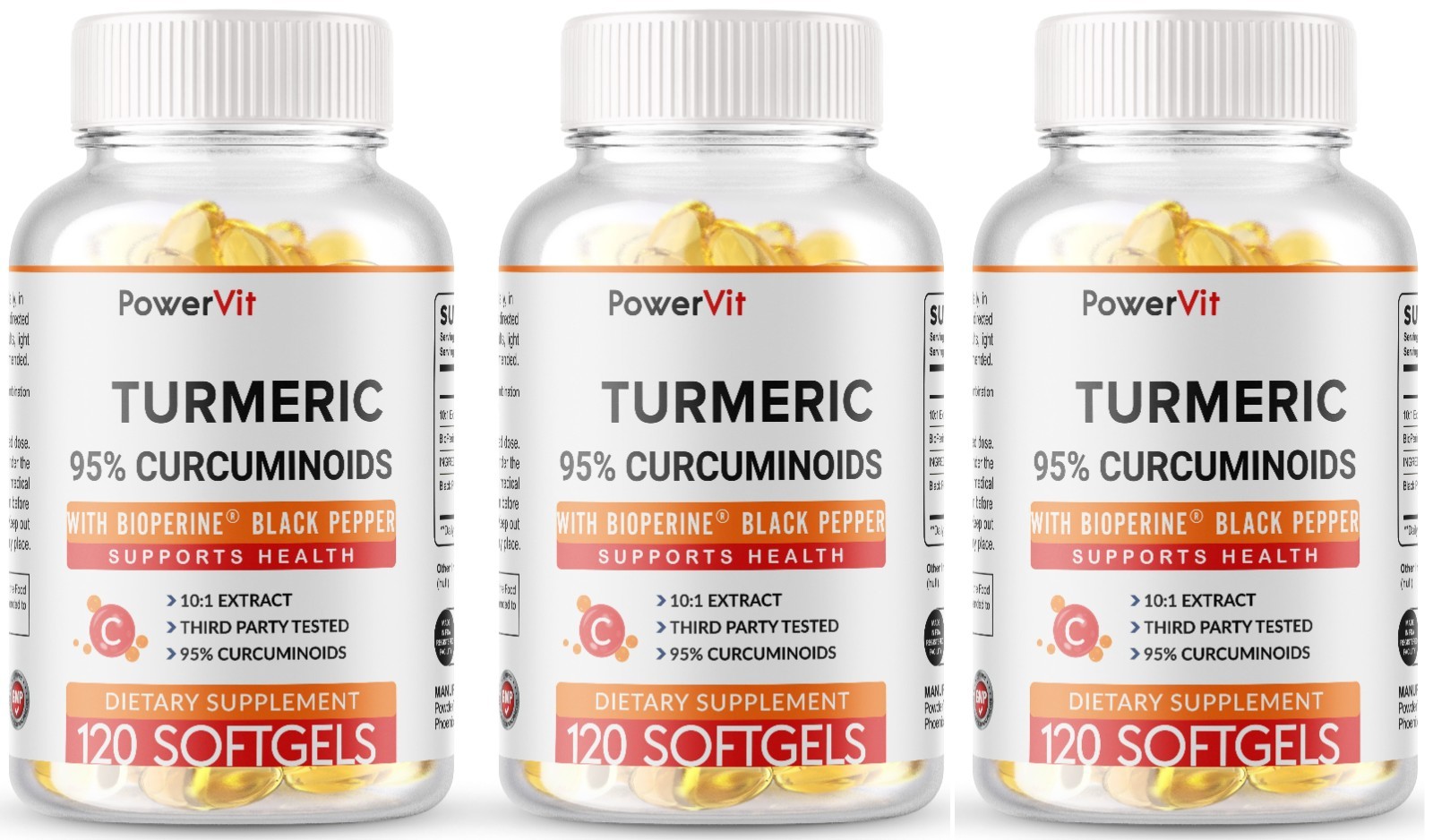 360 Softgels Turmeric Curcumin 5000mg, Herbal Extract with BioPerine NON-GMO