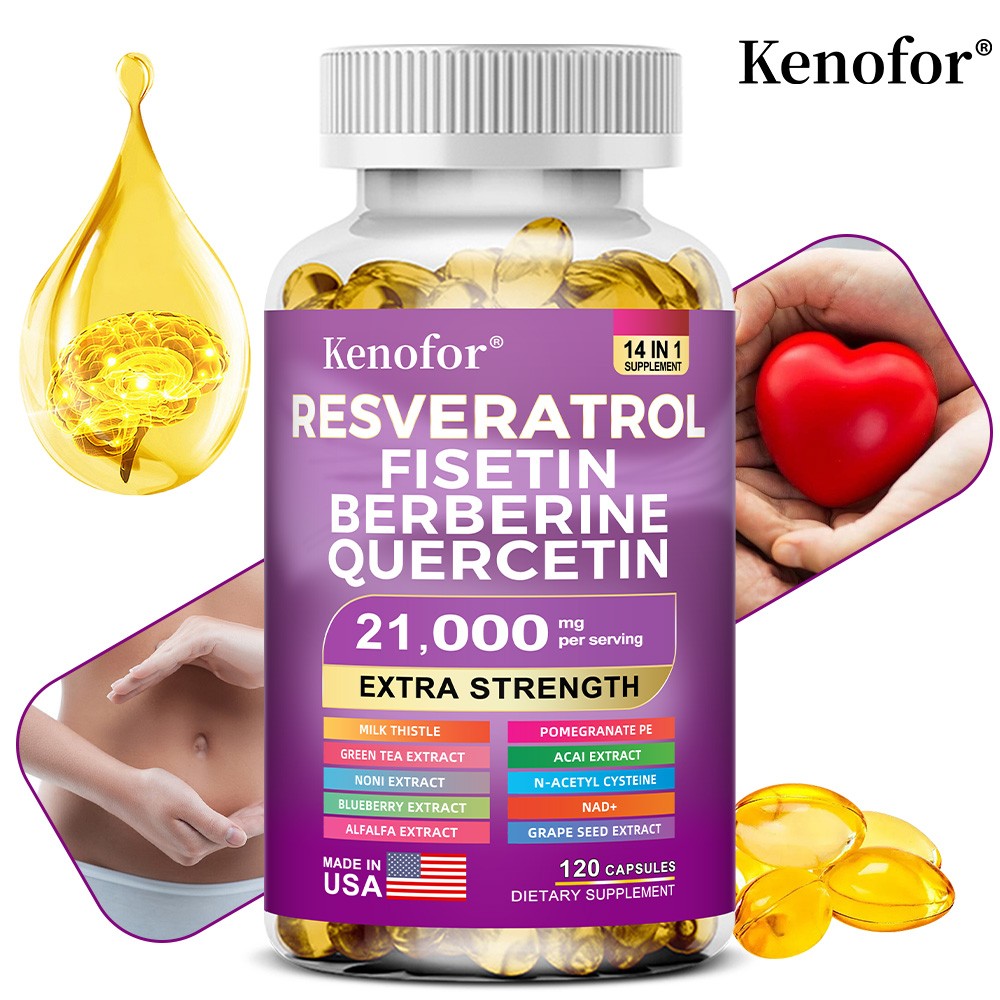 Resveratrol Supplement Formula With Berberine 4000mg Quercetin 800mg 120capsules
