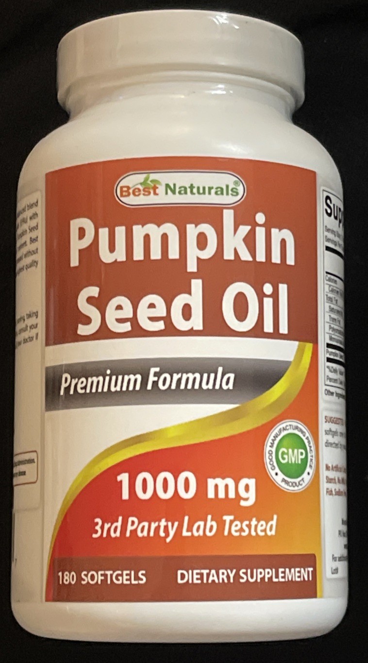 Best Naturals Pumpkin Seed Oil 1000mg Dietary Supplement – 180 Softgels