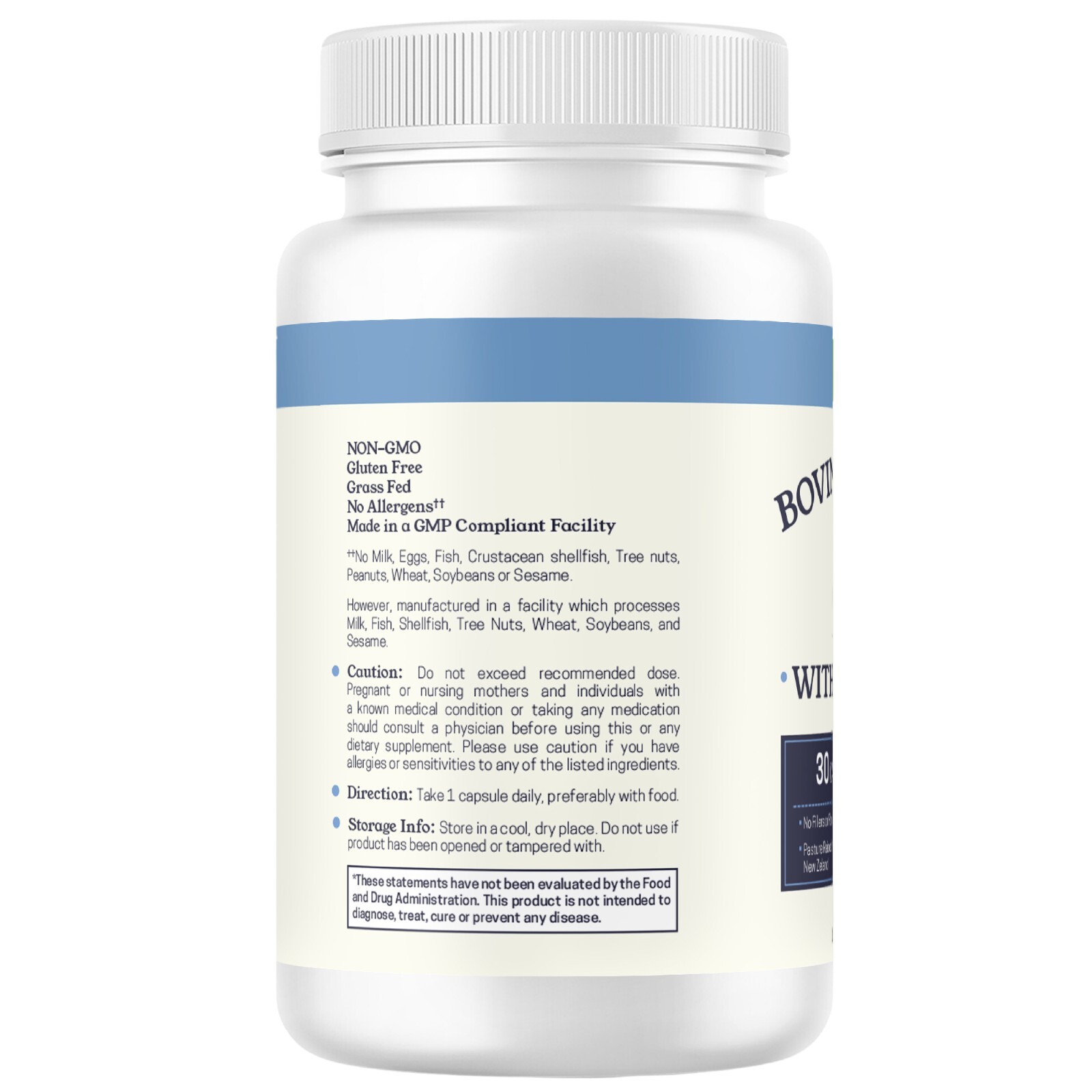 Desiccated Thyroid Supplement W/ Beef Liver Thyroid Glandular Grass Fed 30 ct