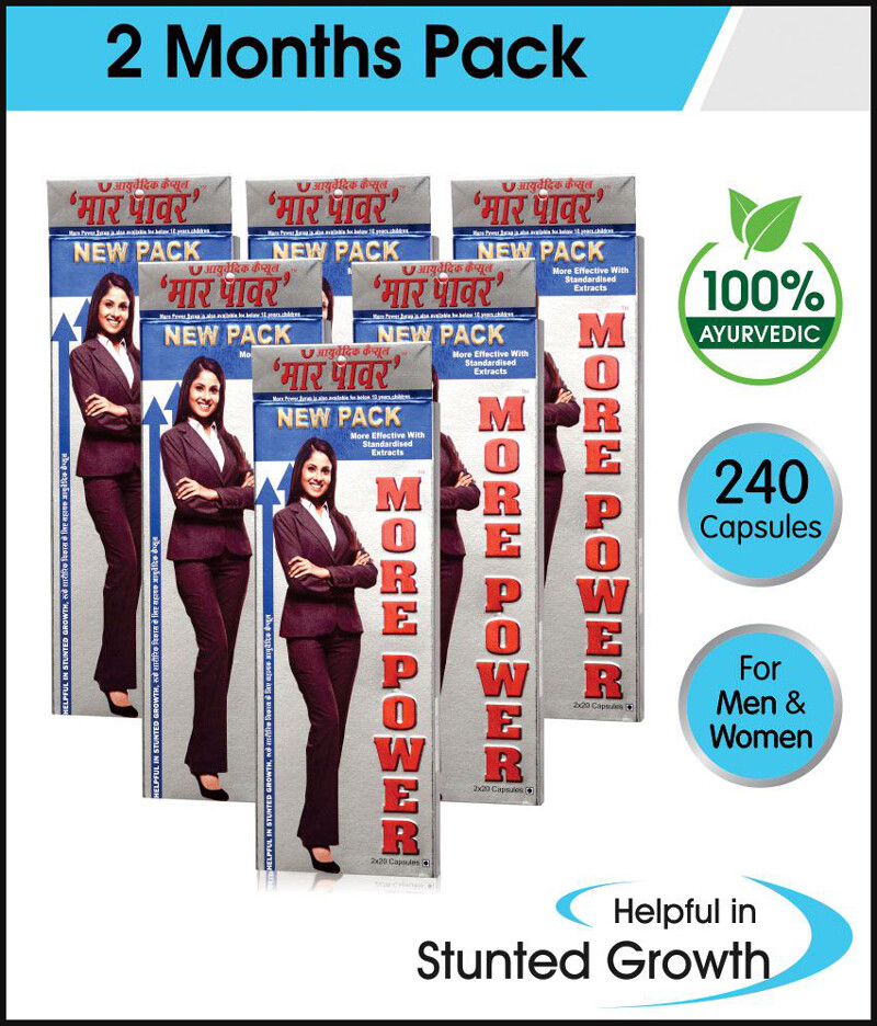 More Power Capsules 2 Months Pack, (6 Boxes, 40 Caps) – Ayurveda Capsules-Unisex