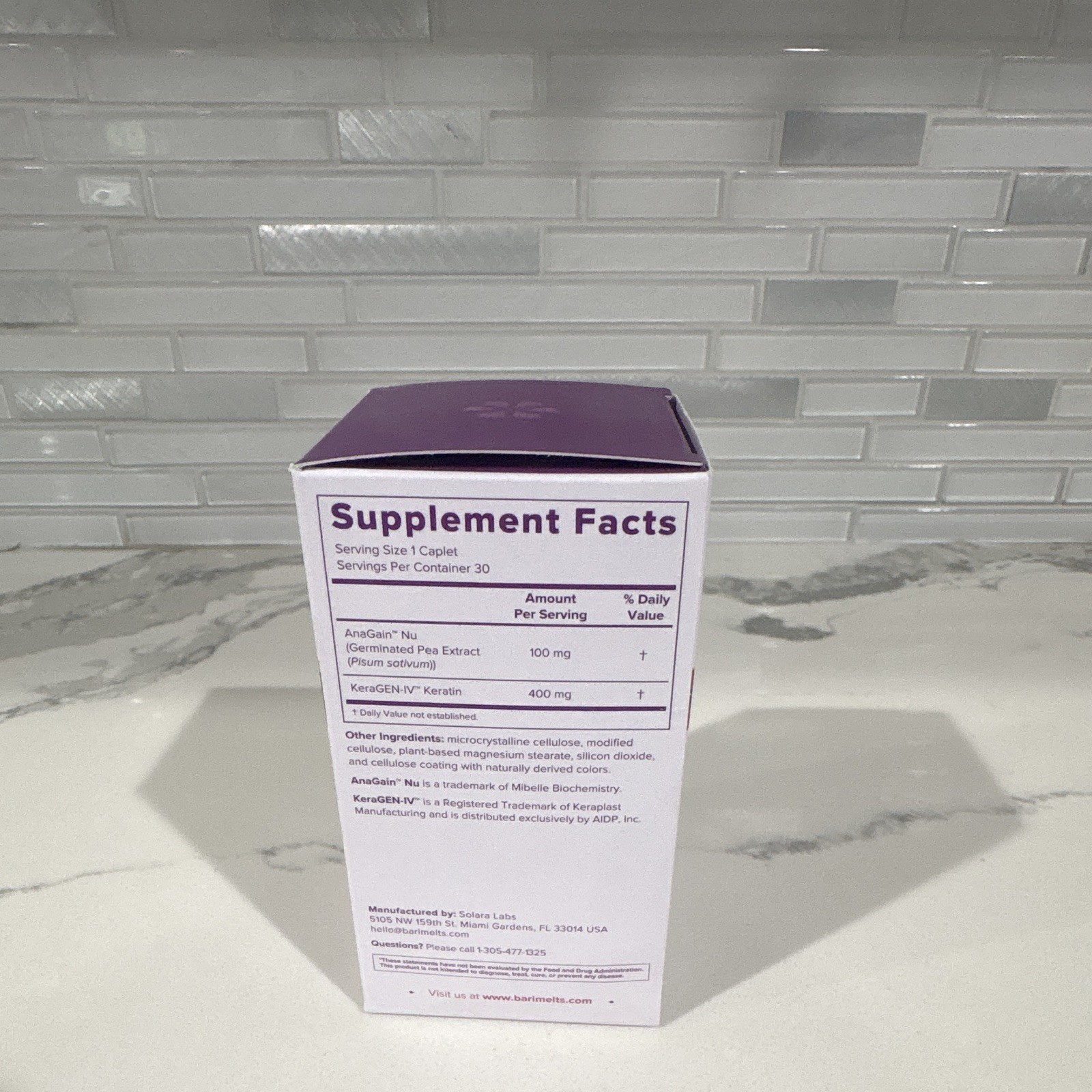 *NEW* Barimelts Hair Health+ Hair Growth Support, Easy to Swallow Caplets, 30 Ct