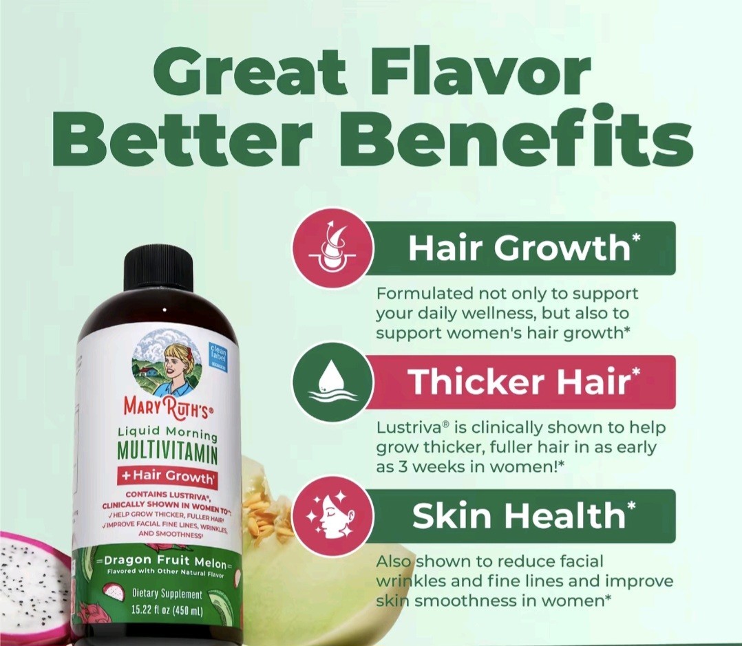 MaryRuth’s Liquid Multivitamin Sugar Free Vegan Dragon Fruit Melon 15.22 fl oz