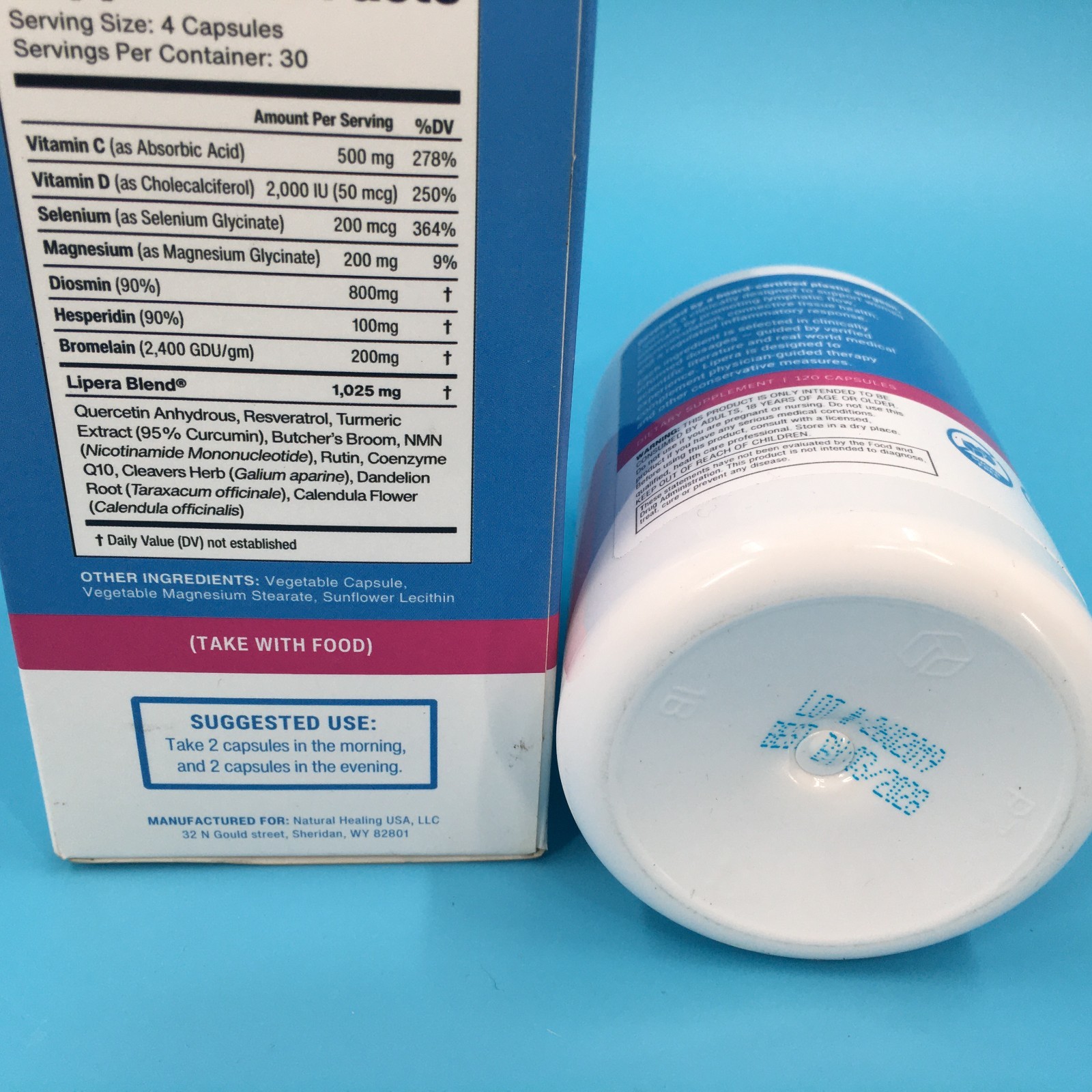 Lipera Lymphatic Support Dietary Supplement 120 Vegetable Capsules