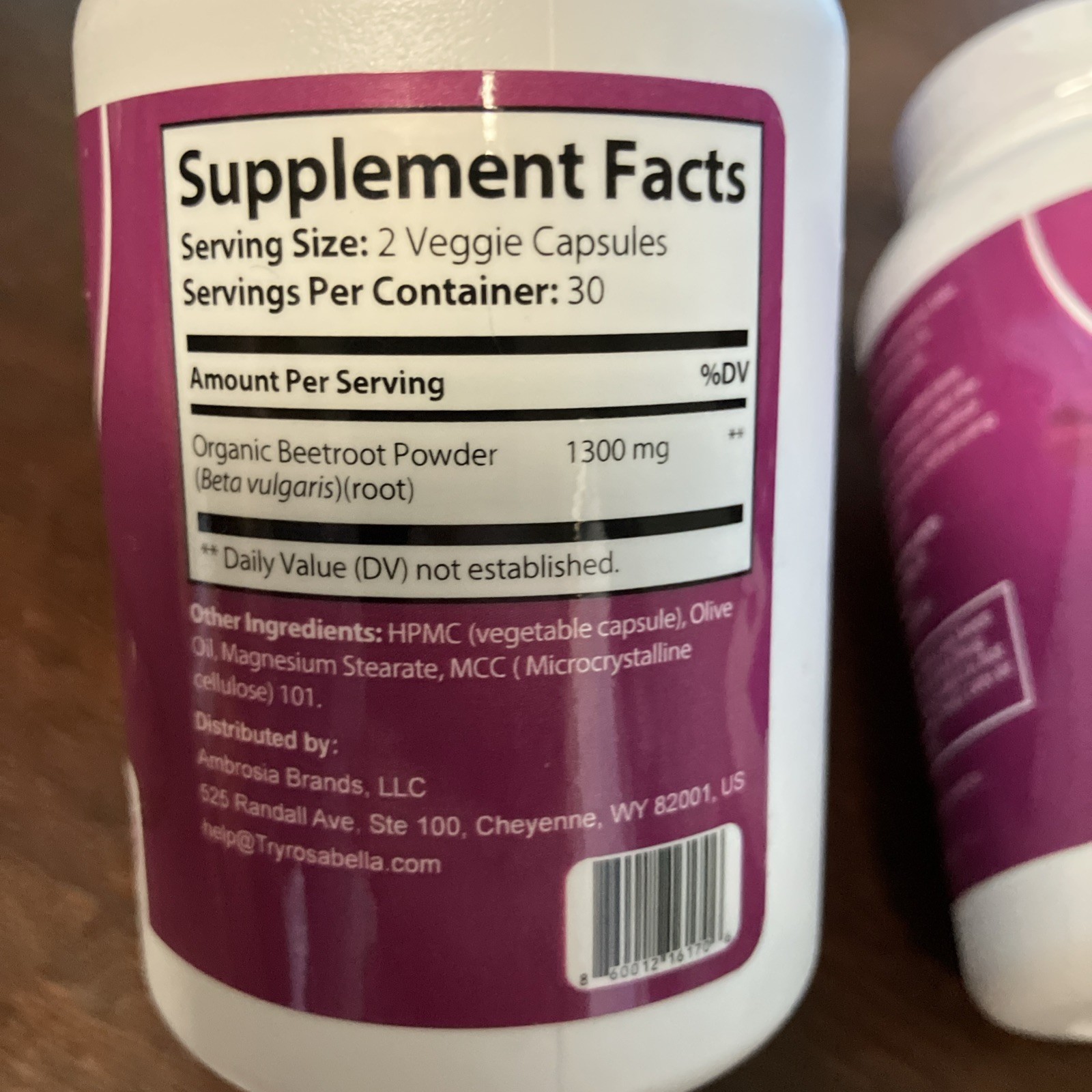 Rosabella Organic BeetRoot 60 Capsules Dietary Supplement EXP. 03/2028 – 2 PACK