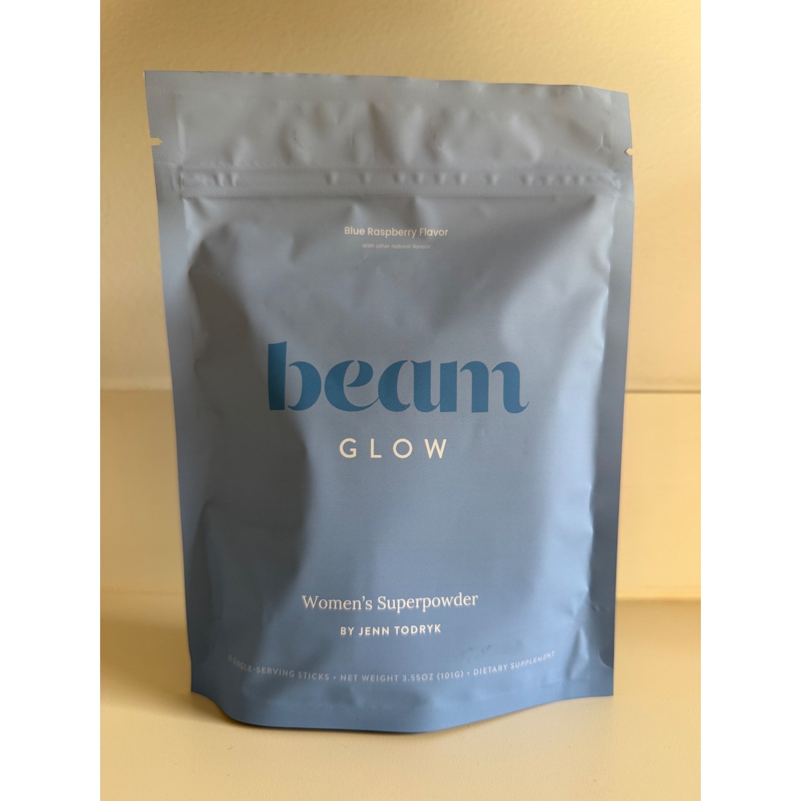 Beam Glow Womens Superpowder 15 Single Serve Sticks Blue Raspberry
