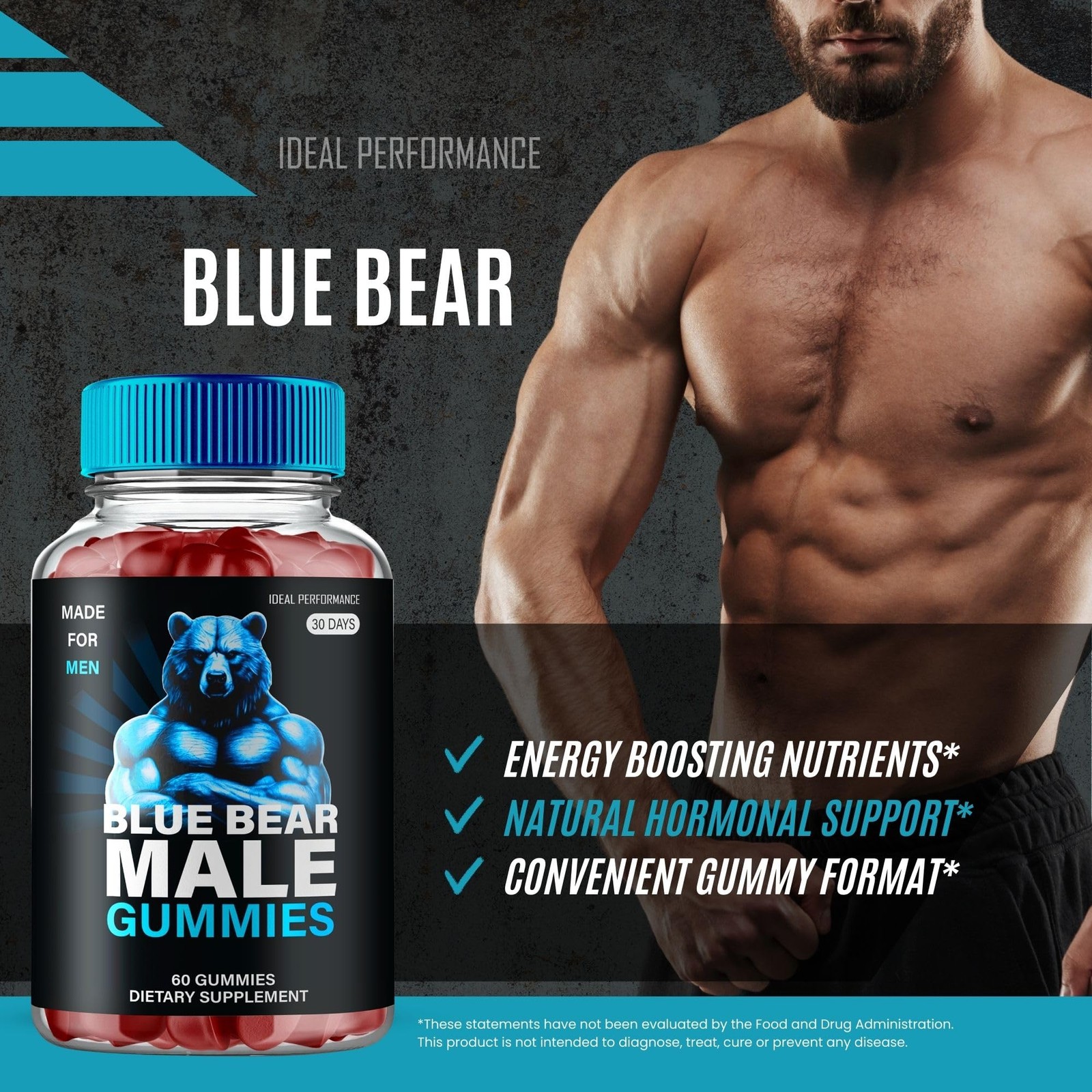Blue Bear General Wellness Supplement – 60 Gummies