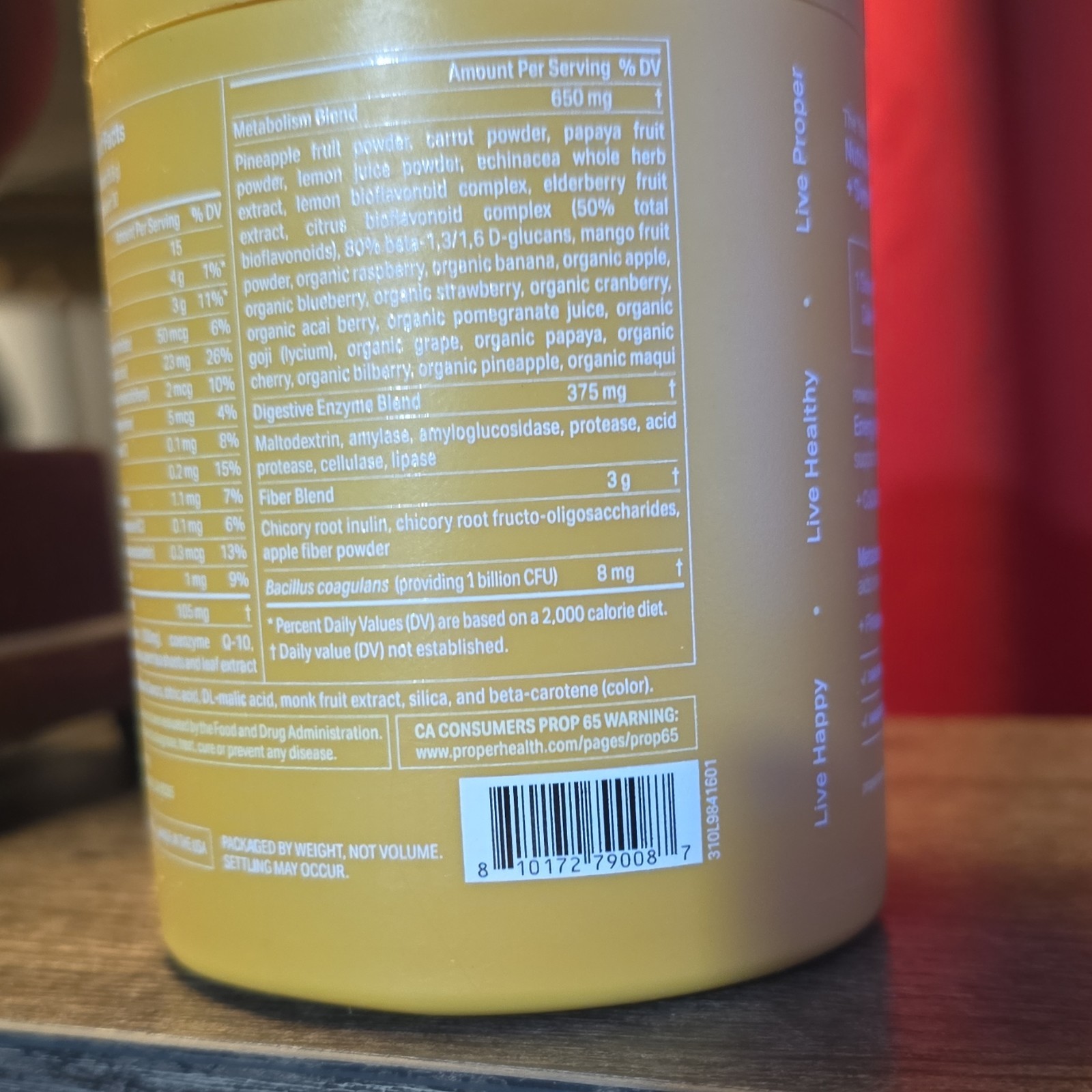 Proper Metabolism Energy Superfood Powder Pineapple Mango 105mg 30 Servings