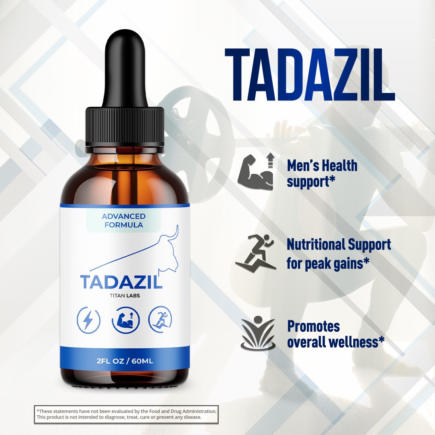 (1 Pack) Tadazil Male Health Support Drops Advanced Tada Zil Vitamin 30 Servings