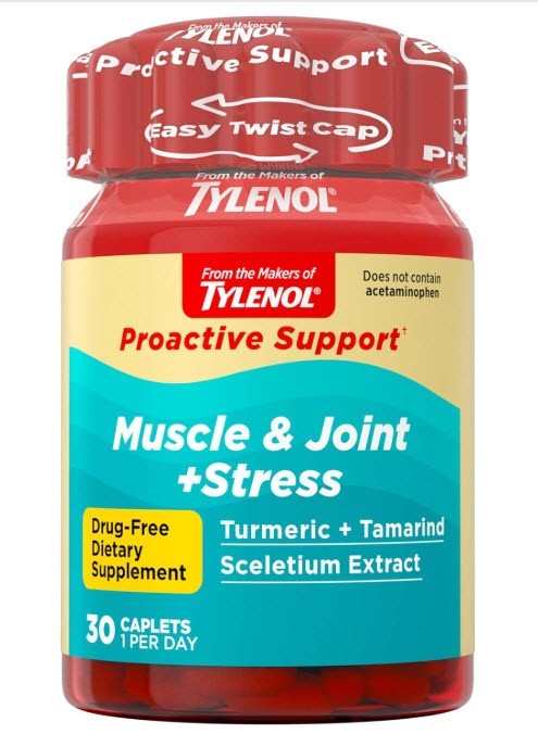 2 Pack TYLENOL Proactive Support Muscle & Joint + Stress Exp 02/2027 New