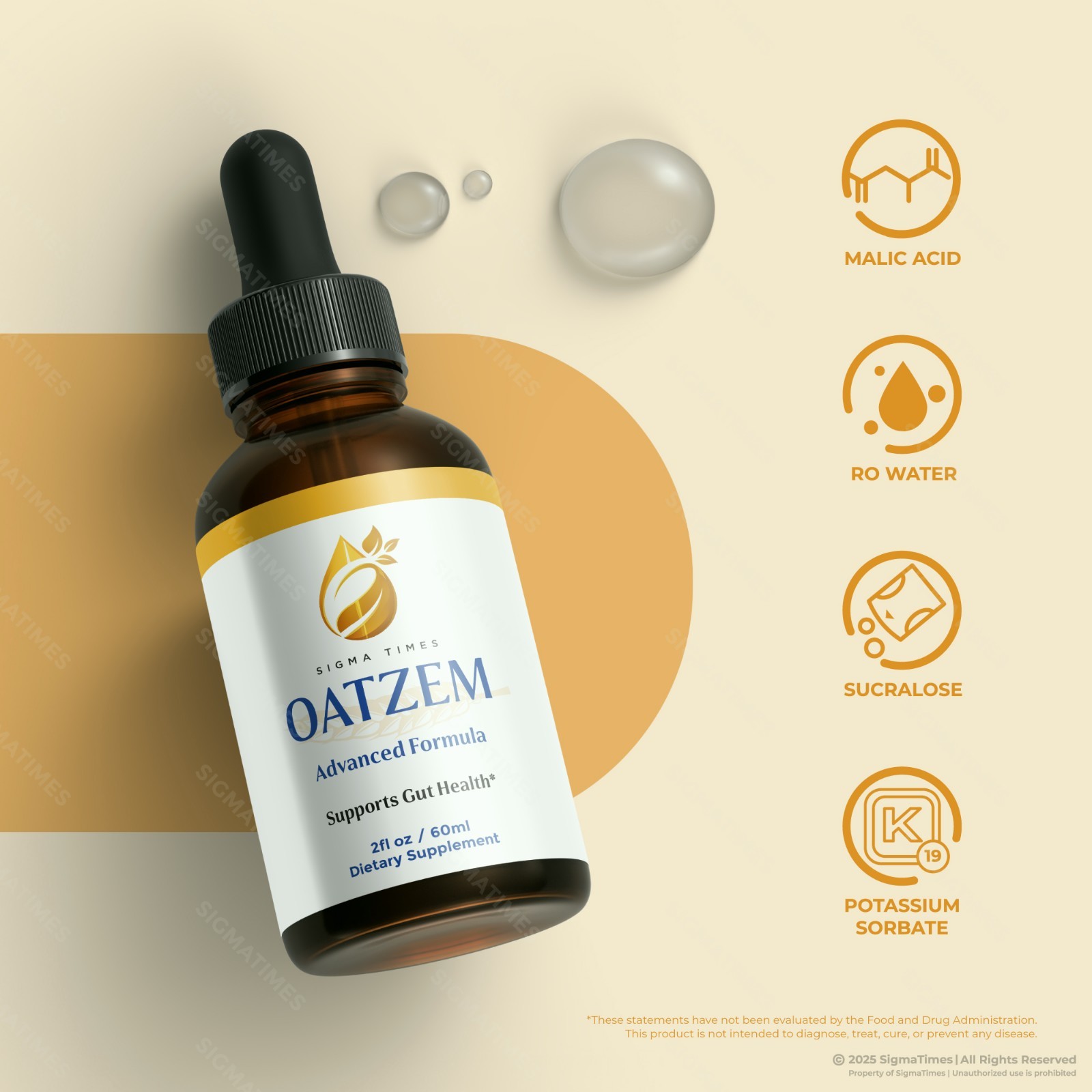 Oatzem Drops, Advanced Liquid Supplement for Weight Loss & Metabolism (30 serv)