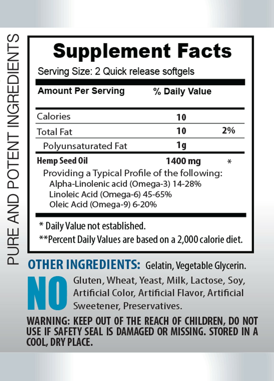 mood support supplement, HEMP SEED OIL ORGANIC 1400mg, rich in antioxidants 1B