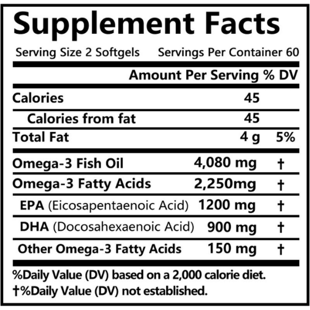 120 Capsules – Dha algae oil – 4080mg- EPA & DHA-Brain health, improve memory