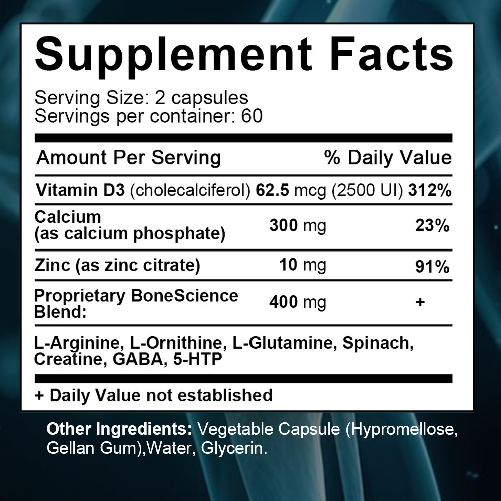 Height Growth Supplement 120 Caps with Calcium,Vitamin D3,Bone Strength,Density