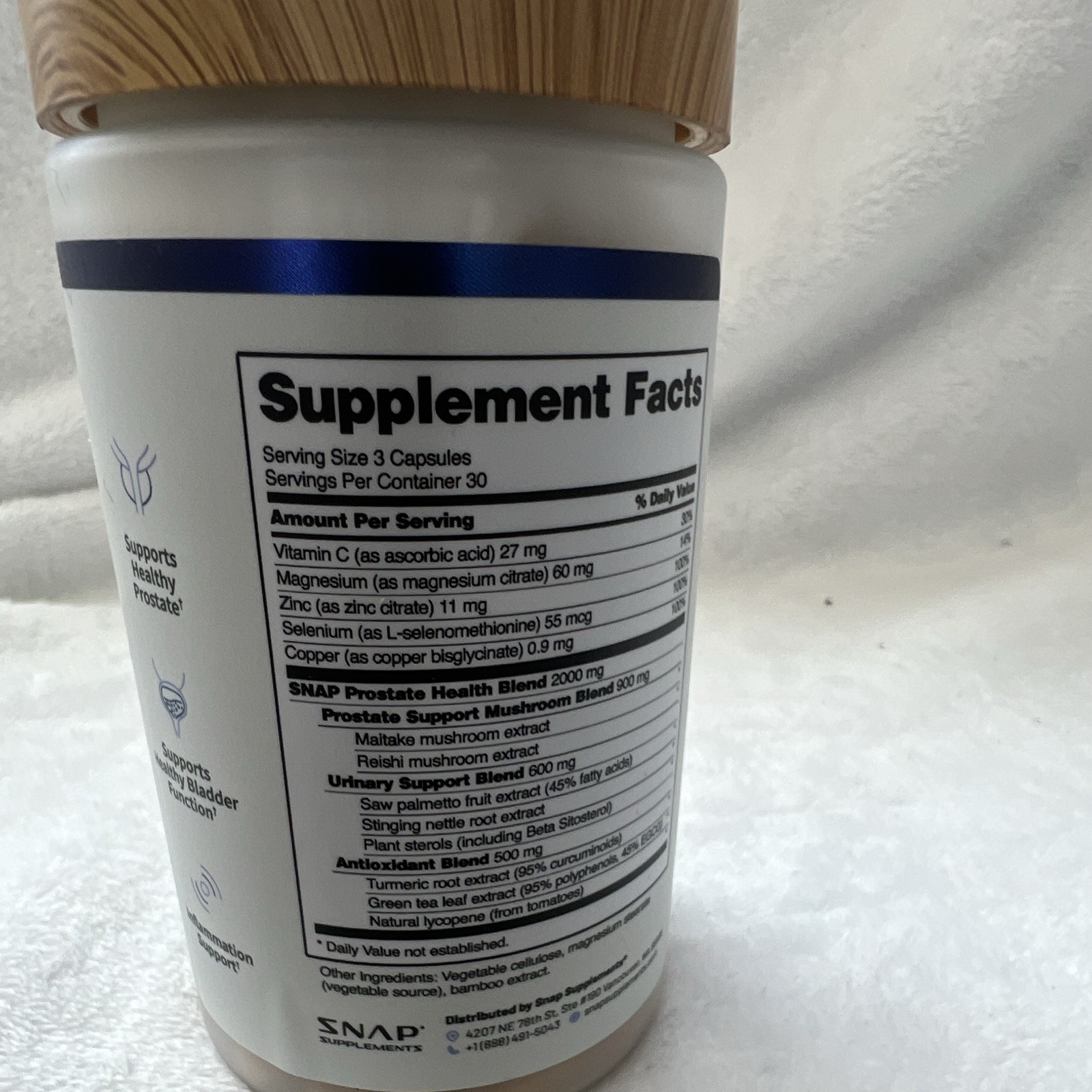SNAP Prostate Health Saw Palmetto Nettle Turmeric Vegan 90 Capsules 10/2026