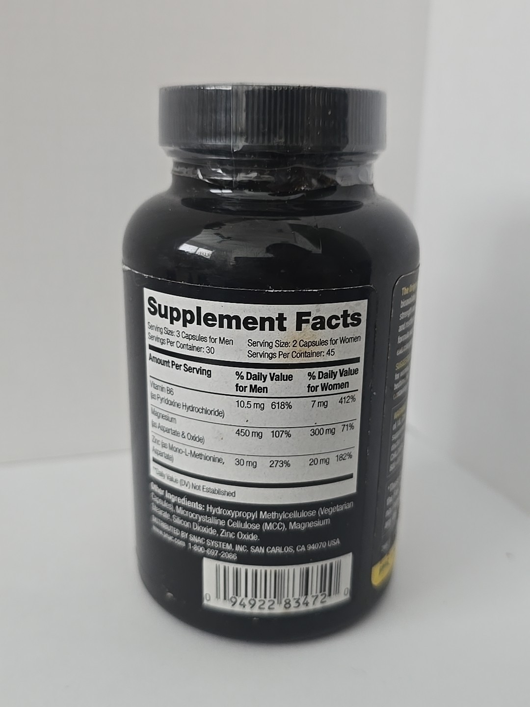 SNAC ZMA Original Recovery & Sleep Supplement 90 Capsules Exp 8/2026 Sealed